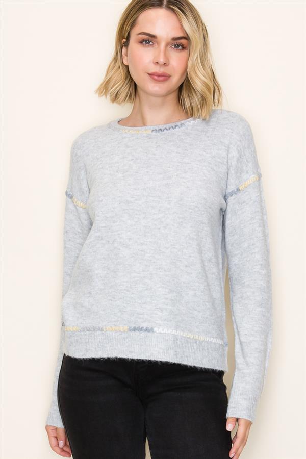Stitching Accent Sweater