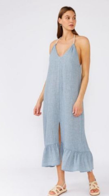 Dusty Blue Dress With Laze