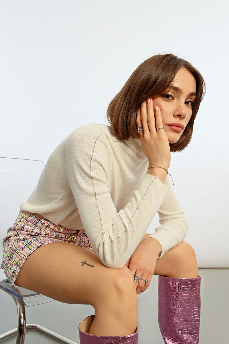 KNITTED UNDERSWEATER WITH SPARKLES