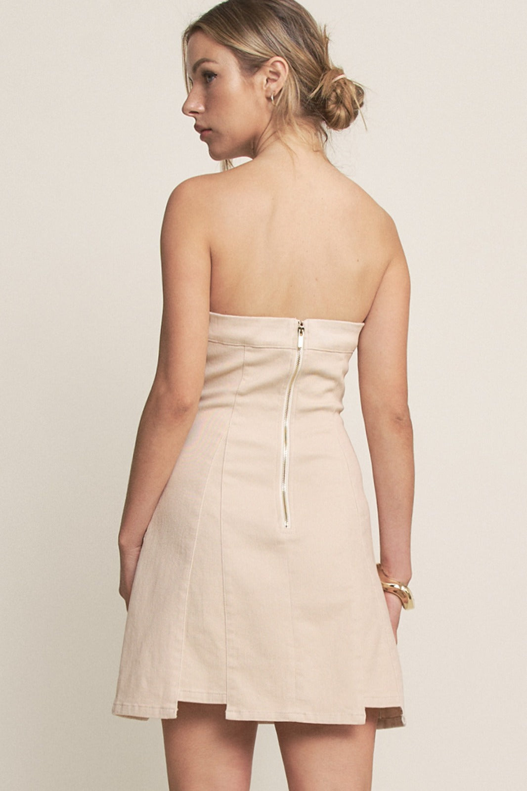 Strapless Neckline Mini Dress