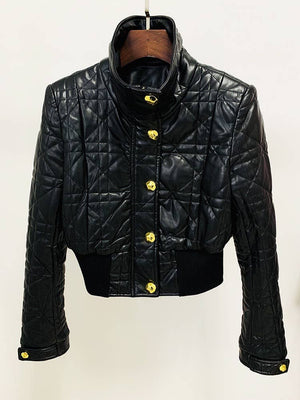 Quilted Black Leather Jacket