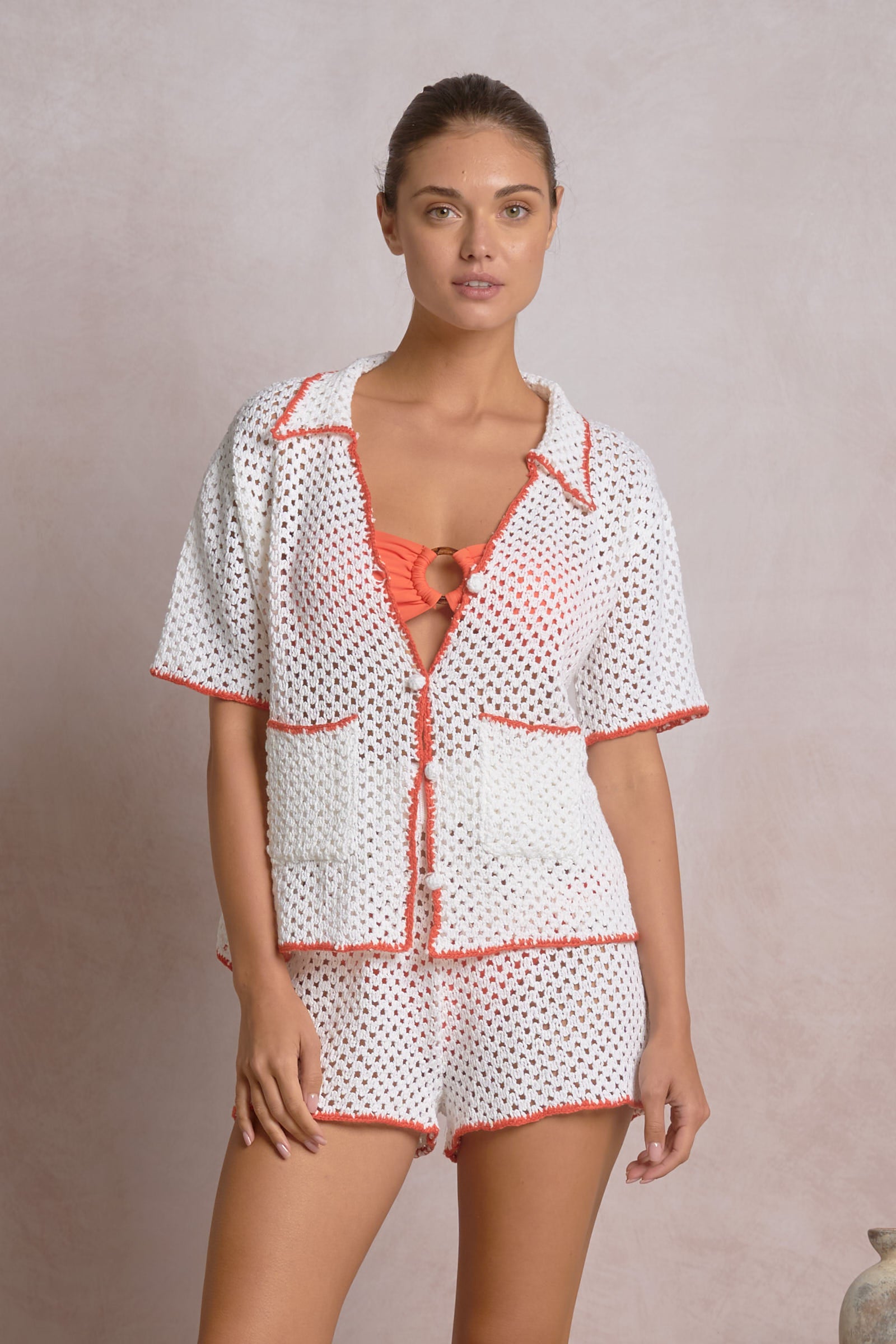 Crochet White Short Set