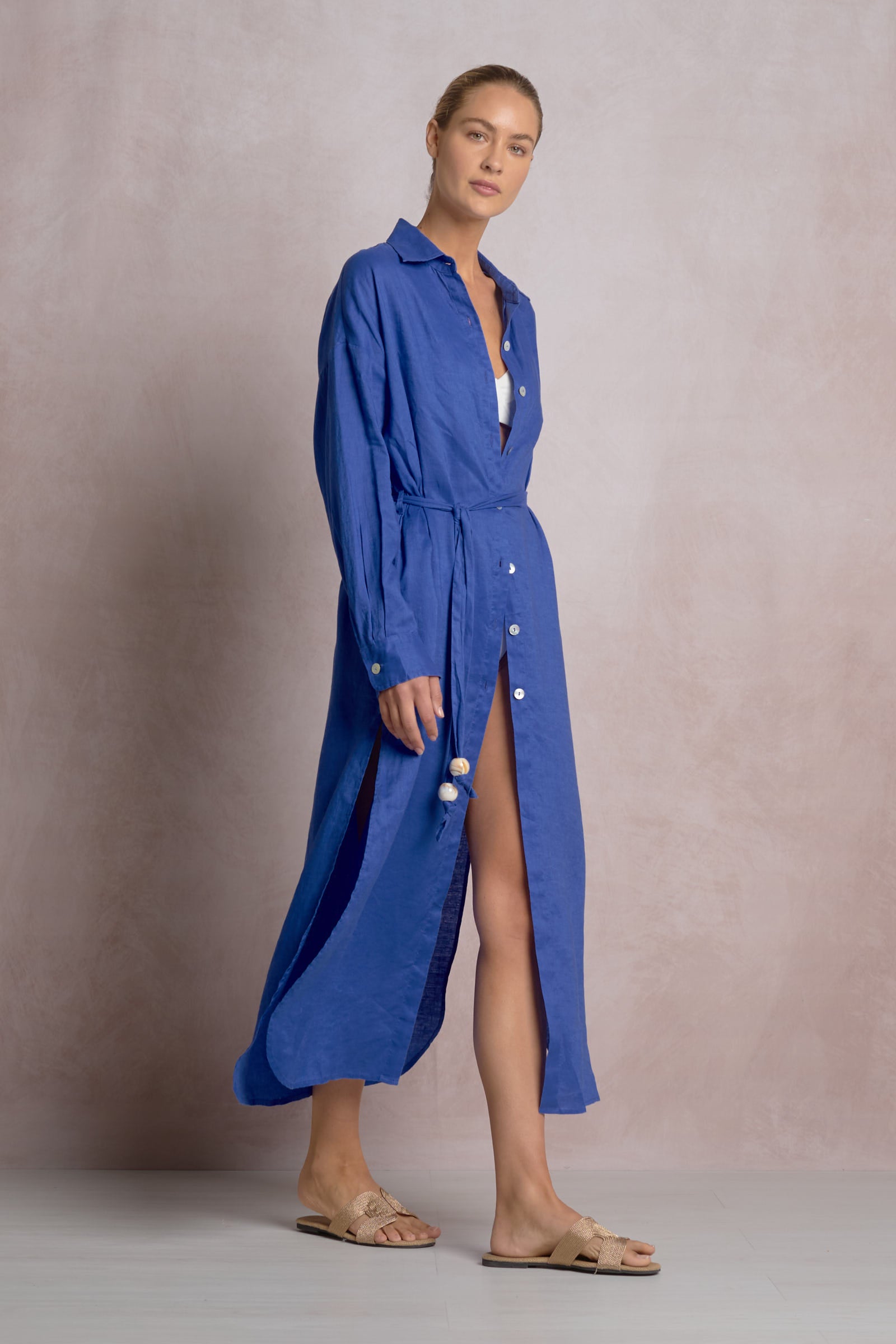Long Sleeve Linen Maxidress