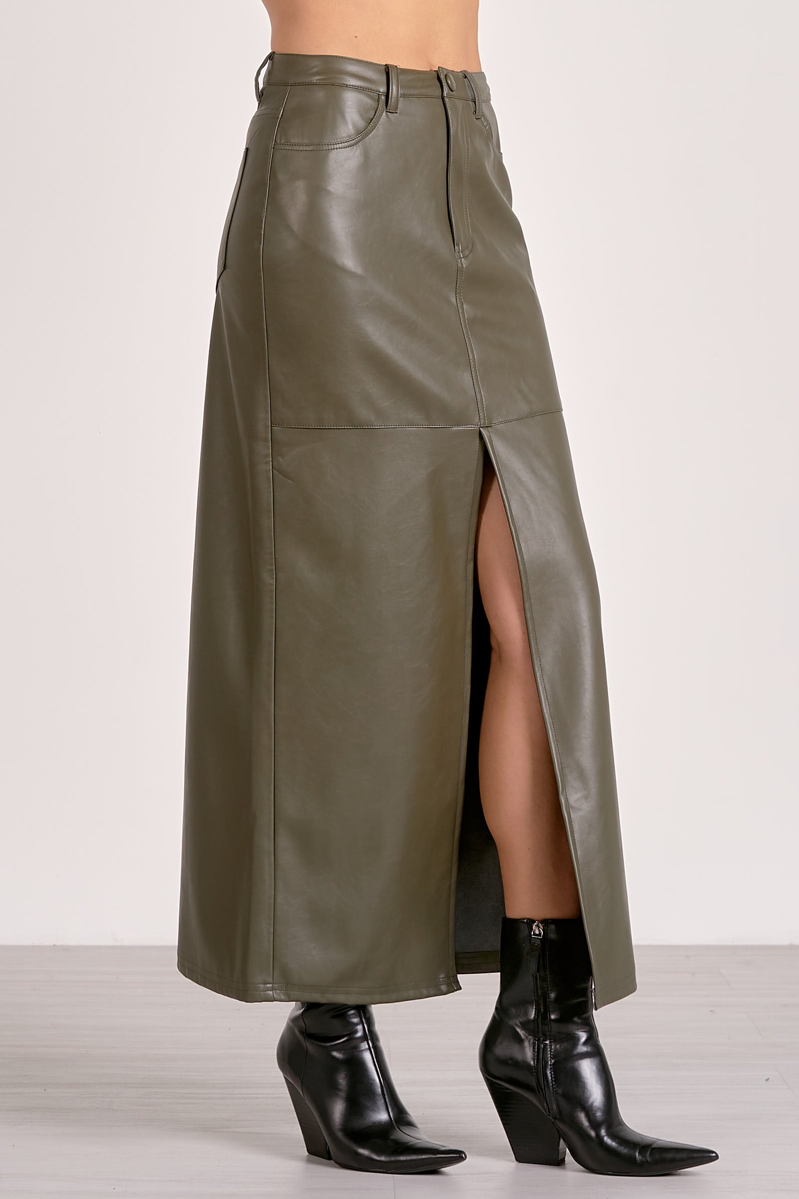 Long Olive Skirt