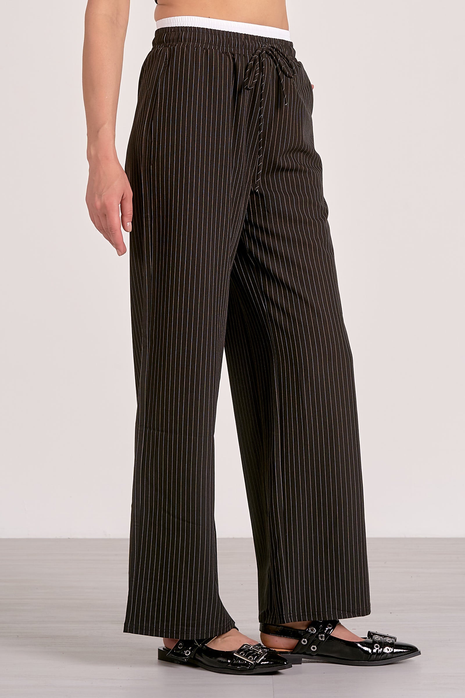 Pants Layered Black Stripe