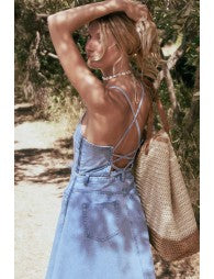 Vestido vaquero midi de tirantes