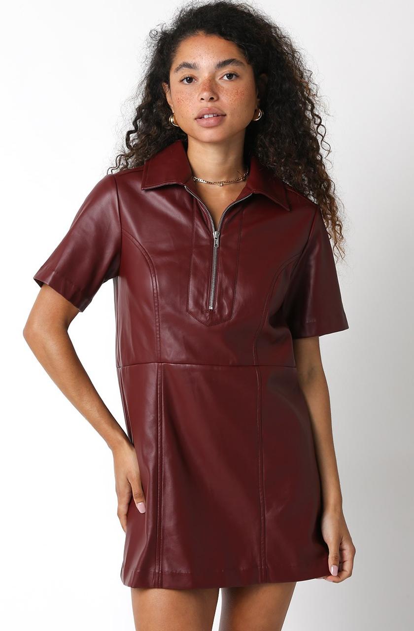 Vegan Leather Dress EC SHOWROOM Vegan Leather Dress EC SHOWROOM